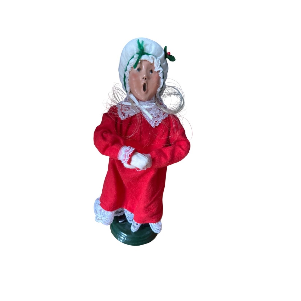Byers Choice blonde hair red pajama caroling girl figure collective vintage‎ 80s